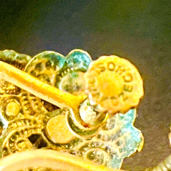 Antique Czech Aquamarine Blue Rhinestone Screw Back Earrings - Picture 4 of 8